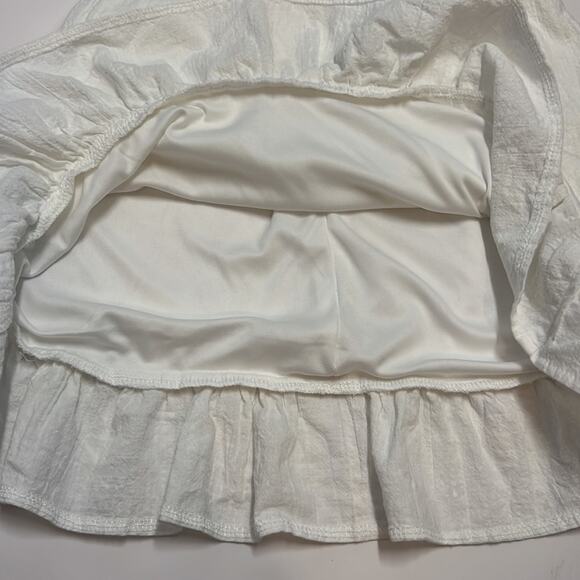 Wild Girls Tie Front Puff Sleeve Mini Dress in White - Picture 8 of 10